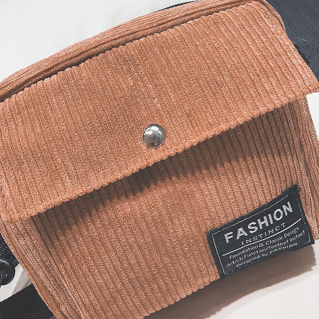 Women Canvas Single Shoulder Messenger Bag Small Square Bag Corduroy Bag
