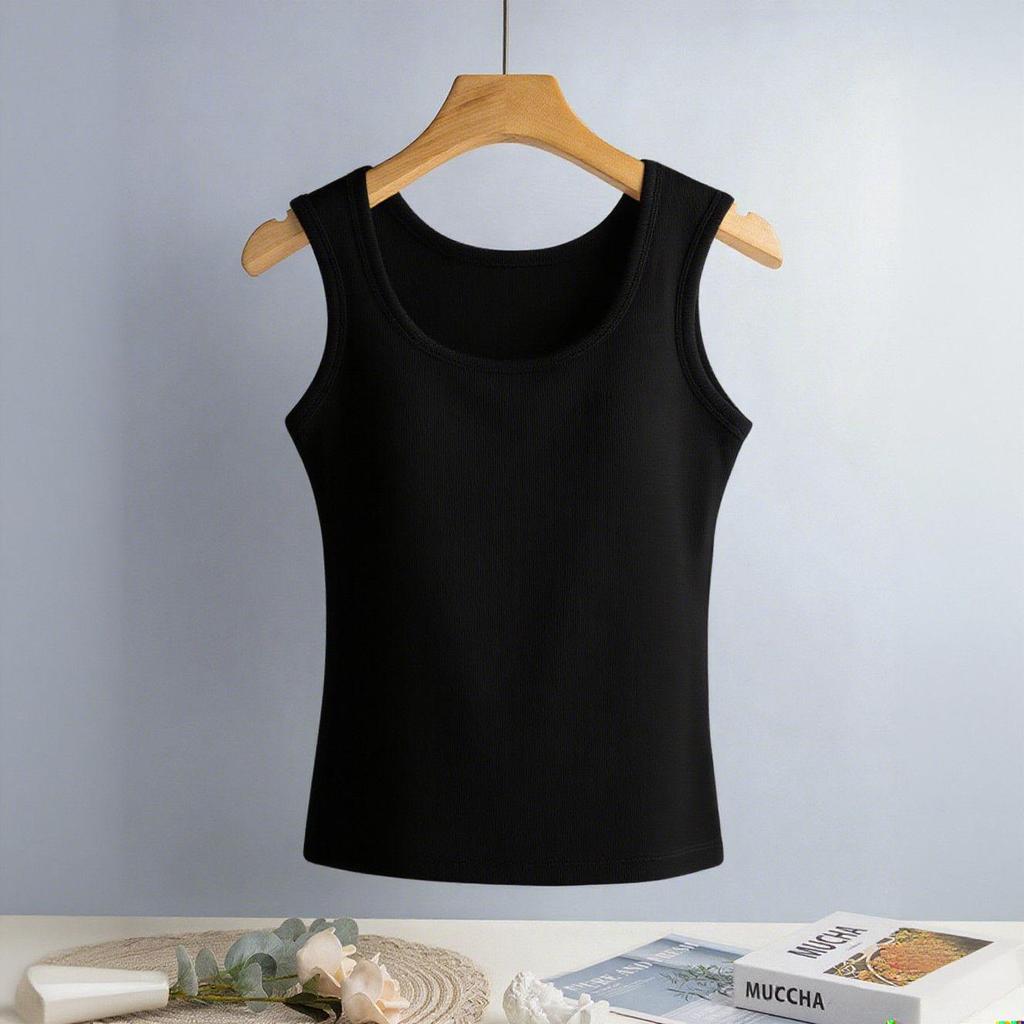 Women's I-Shaped Slim Fit Sports Tank Top with Built-In Cup