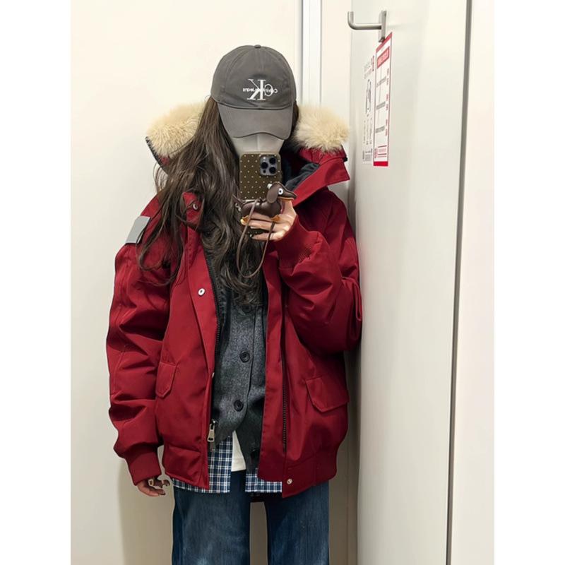 

Новая зимняя утолщенная рабочая пуховая хлопковая одежда женская маленькая парная с большим меховым воротником пирожок преодолеть хлопковую куртку XL армия зеленый