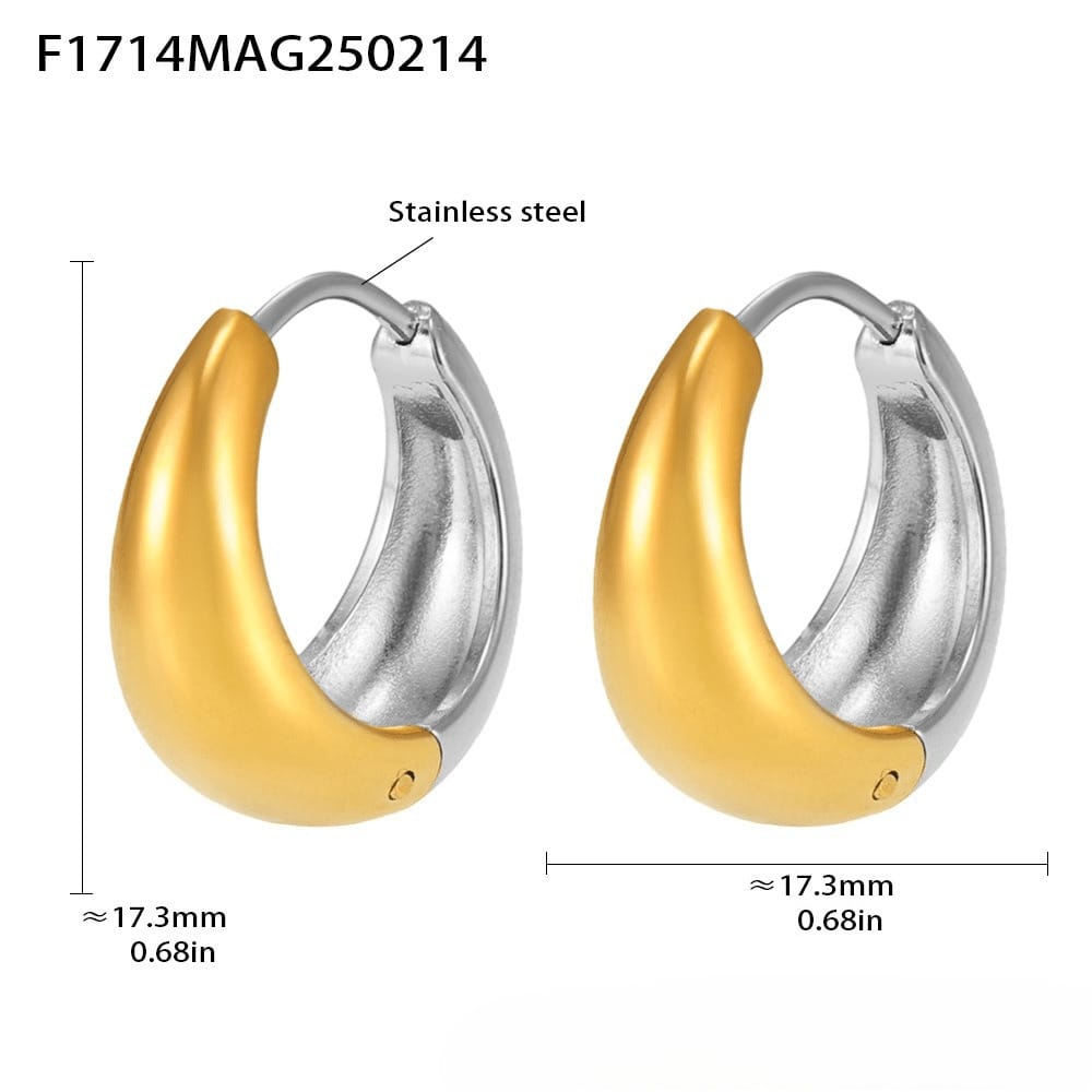Circle Earrings European and American Small Ear Buckles Niche Plain Ring Gold Color Matching Earrings
