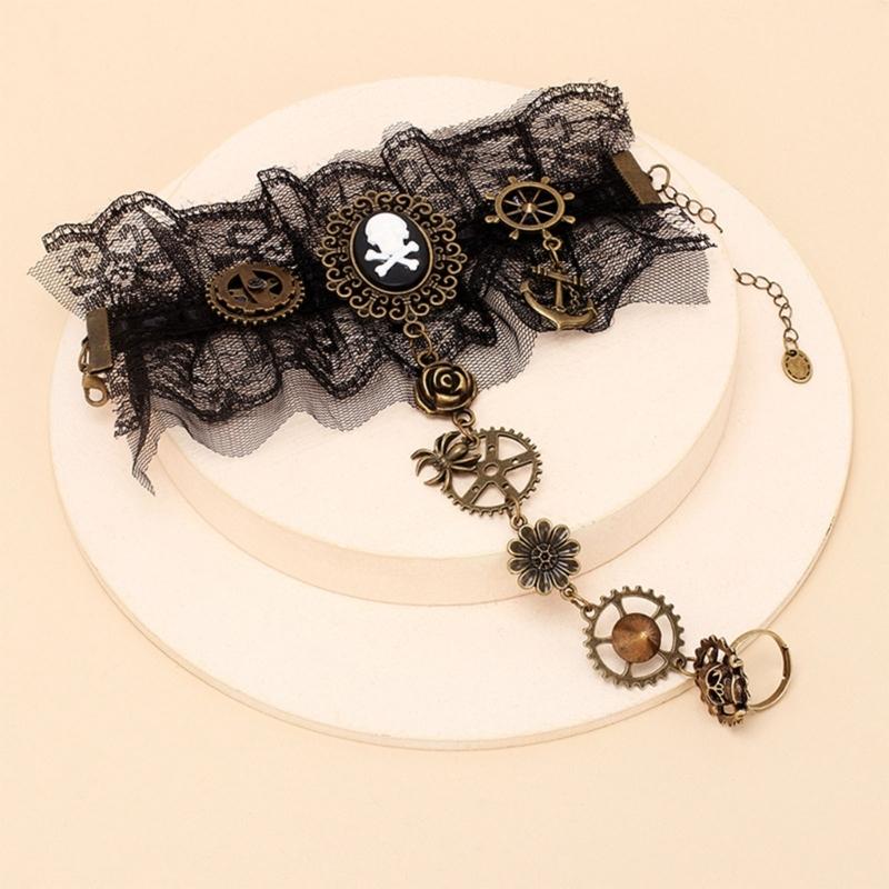 Gothic Gloves Victorian Pirate Wristband DanceParty Gloves Lady Cool Accessories