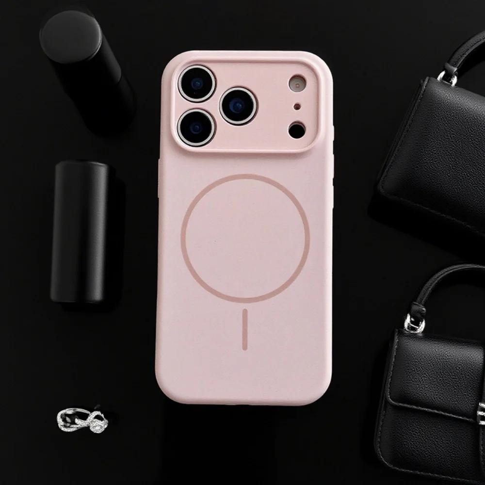 Phone Case For iPhone 17 Pro Max Air 16 15 Plus 14 13 12 Phone Magsafe Magnetic Wireless Charging Liquid Silicone Protect Cover