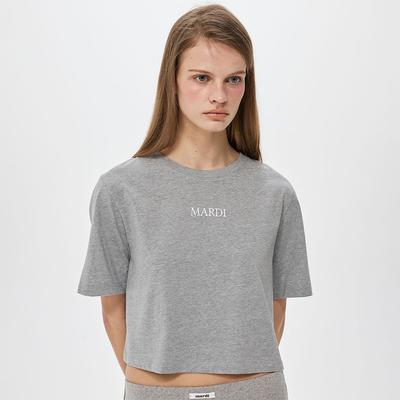 [mardimercredi] Cropped Basic T-shirt Mardi Serif Logo_Grey