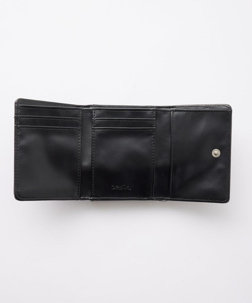 X-girl XG Emblem Buckle Faux Leather Mini Wallet (105254054006) Black, One Size