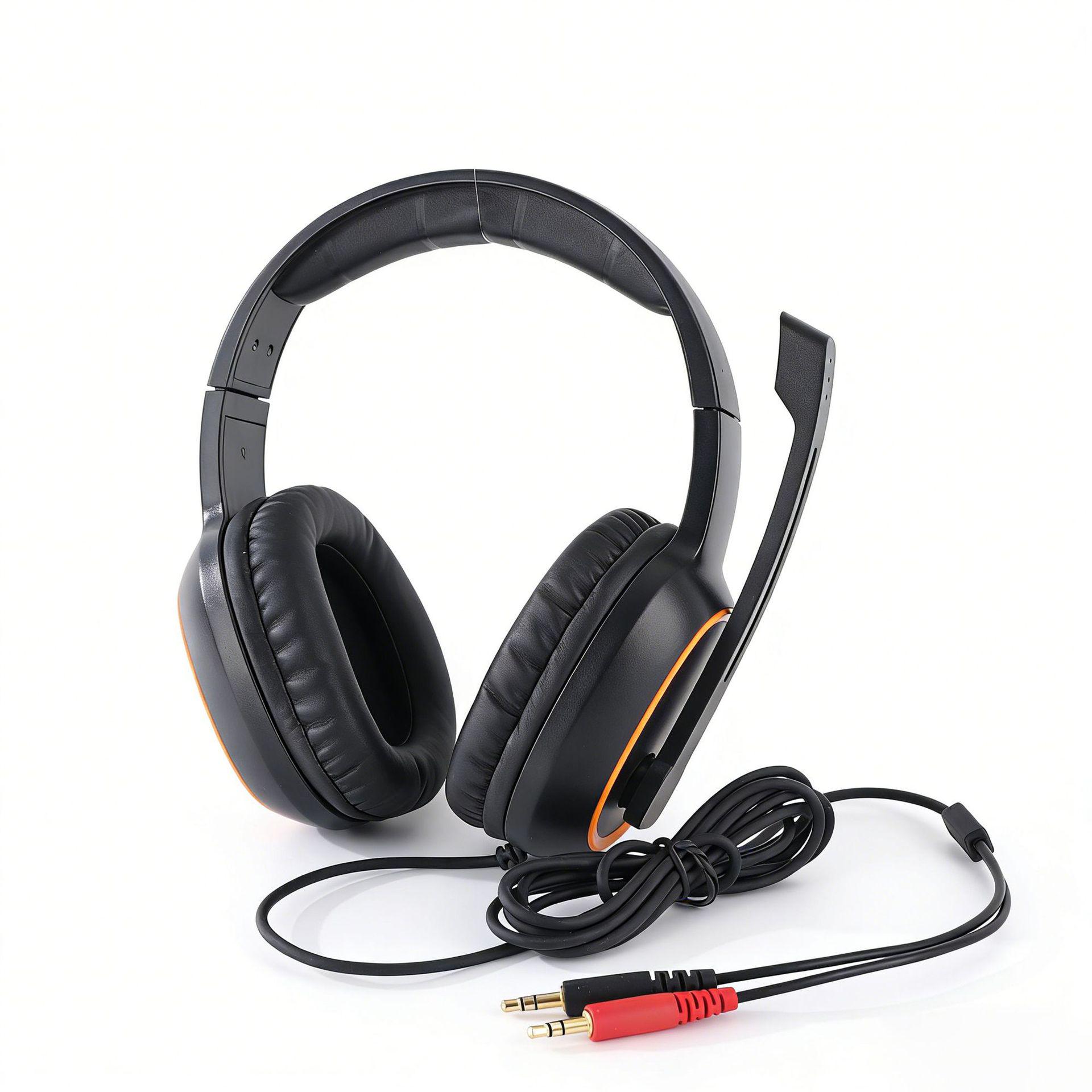 

Cross-Border Communication Headset with Microphone, Dual 3.5mm Plug for Computer/Tablet SXM768 чорний