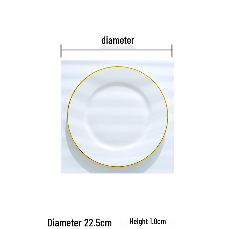 Nordic Gold Rim Steak Knife & Fork Plate Set - Western Dining & Breakfast Tableware