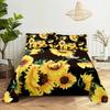 Sunflower Bed Sheet Sets Bouble Single Beds Flower Bedsheet with Pillow Case Full Queen Size 2pcs 3pcs 3D Soft Thin Fabric Home