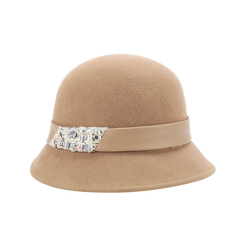 Autumn and Winter New British Celebrity Wool Top Hat Elegant Retro Basin Hat Versatile Fisherman Hat Children Age Reduction