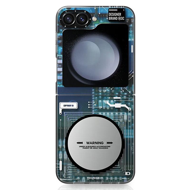 

Серия YOUNGKIT Technology для Samsung Galaxy Z Flip6 5G Магнитный чехол Жесткий ПК IMD Чехол для телефона Ghost Grey