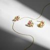 Boucles d'oreilles en argent 925 Luxenter avec zircon multicolore et finition en or jaune 18K - Wewi