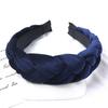 Bentiță Elastică Împletită Răsucită Antiderapantă Elegantă pentru Femei Culoare Solidă Cerc de Păr Larg Înălțat din Catifea Accesorii Păr
