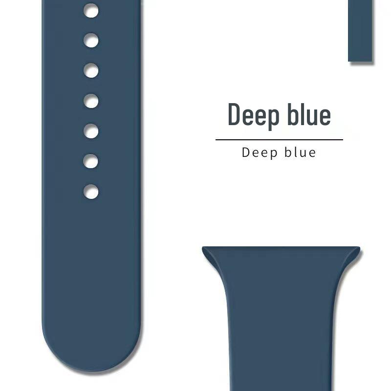 Apple Classic Solid Silicone Strap for iWatch 9/Ultra – Durable Solid Color Band