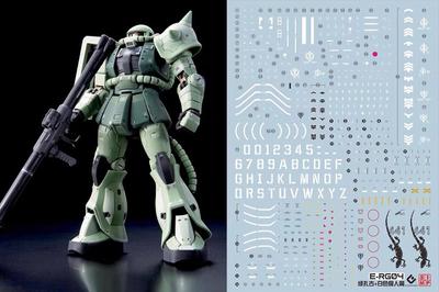 Decal cu transfer de apă HG RG MG PG RE HiRM Robot MS pentru îmbunătățirea detaliilor Zaku Fluorescent!! (RG 1/144 MS-06F produs în serie II) [Articol]
