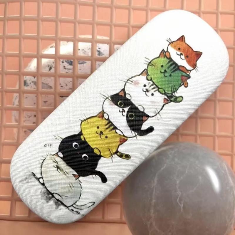 1 Pezzo Scatola Elegante e Conveniente per Occhiali da Sole Custodia Rotonda Carina a Forma di Gatto per Custodire Lenti a Contatto per Prescrizione