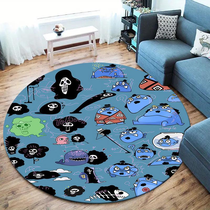 One Piece Round Area Rug Carpet Rug For Living Room Bedroom Sofa Playroom Decor Nonslip Floor Mat