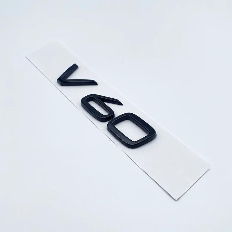 ABS Letters Numbers Emblem B4 B5 T4 T5 T6 T8 Trunk Lid Badge Decal Car Sticker for Volvo V60 Glossy Black Chrome