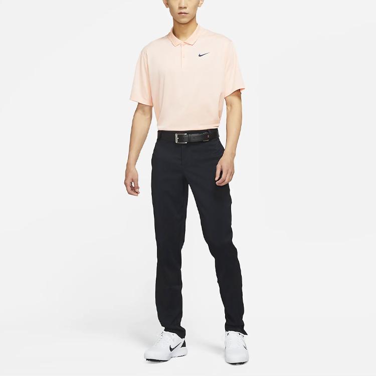 Nike Dri-FIT Victory Solid Logo Print Quick-Drying Breathable Short Sleeve Polo Shirt Men Tops Orange Pink DH0823-800