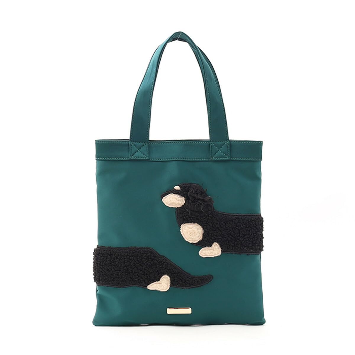 Cuco Dog Motif Embroidered Tote Bag 2453111079 Green (022)