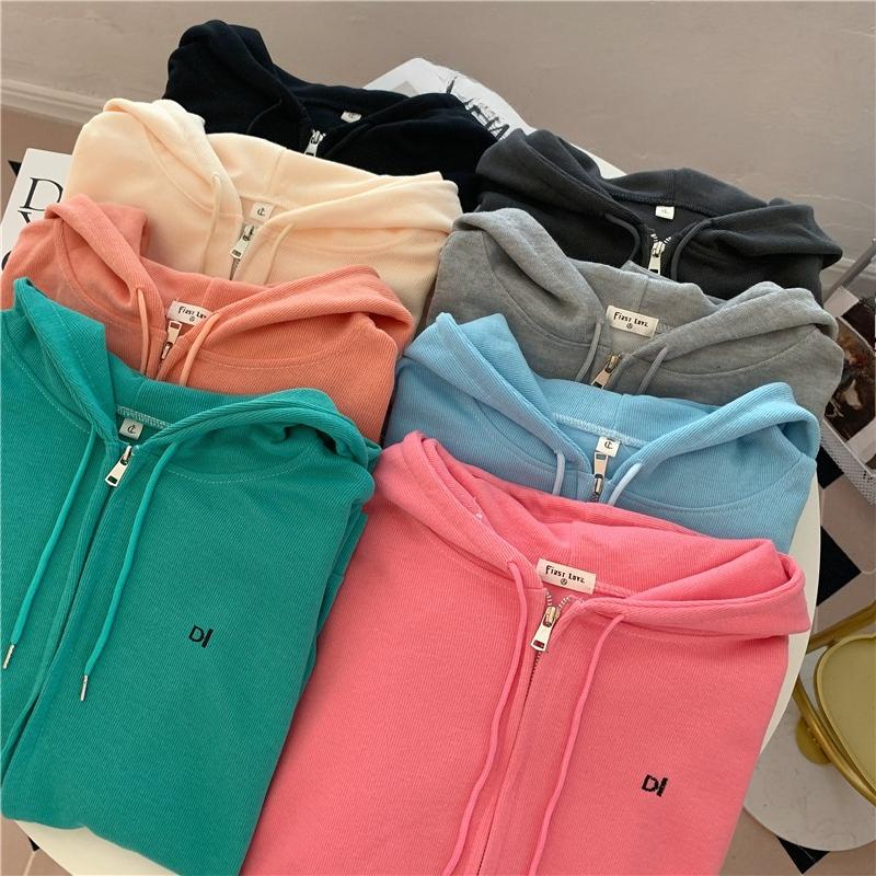 Autumn Winter New Casual Oversized Women's Cardigan Hooded Sweatshirt Zipper Y2k Hoodie Harajuku Solid Youth Women Hoodies Coats