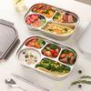 Large Capacity Stainless Steel Lunch Box 304 Stainless Steel Divided Lunch Plate  Picnic Use