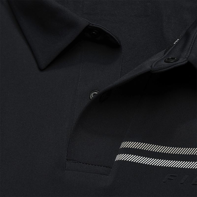 FILA Golf Series Casual Sports Fashion Lightweight Breathable Durable Stain-Resistant Knitted Long Sleeve Polo Shirt Men tops A11M545202FBK