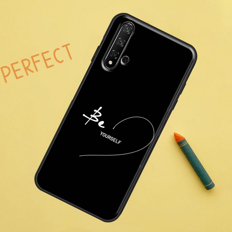Simple Minamilst Black Quote For Huawei Nova 12s 11i 7i 8i 12i Y73 Y70 Y90 Y60 Y72 Y61 Y91 9 10 SE P40 Lite P30 Pro Case