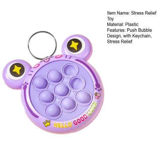 Mini Push Bubble Game Console Stress Relief Bubble Popping Game Machine Keychain Silicone Bubble Squeeze Sensory Fidget Toy
