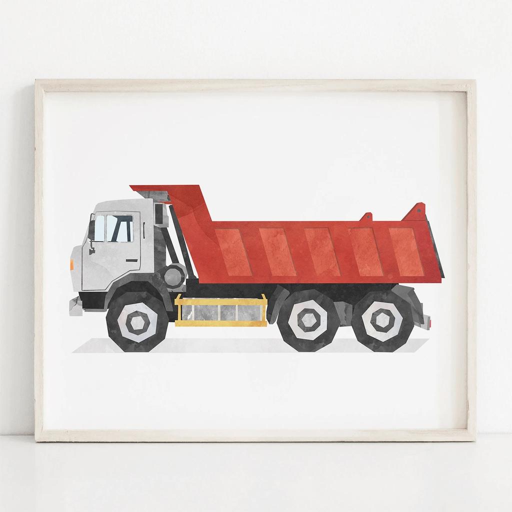 Nordic Style Engineering Vehicle Canvas Art Paintings Watercolor Poster and Prints Nursery Wall Art Picture for Home Decoration No Frame