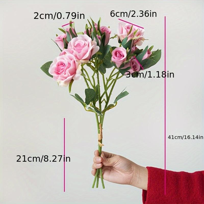 

15 Heads Roses Artificial Flower Wedding Bouquet Silk Rose Flowers for Home Decor Wedding Party Decoration Fake Flower розовый