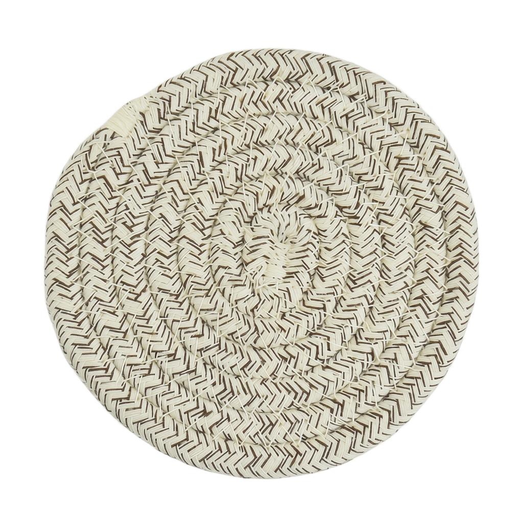 Cotton Rope Woven Placemat - Heat Trivet for Hot Dishes, 7 Inch Round