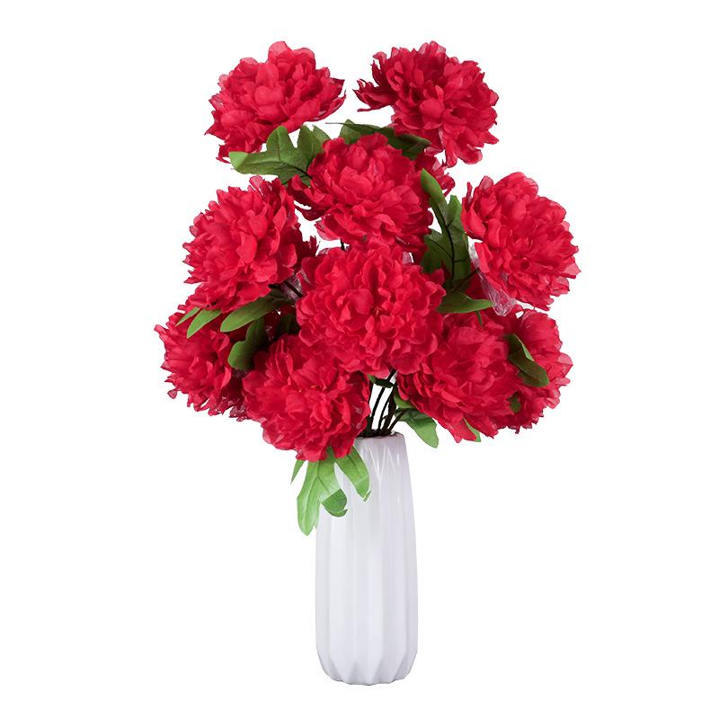 Pfingstrose Seidenblumenstrauß, 8 Köpfe - Künstliche Dekoration für Wohnzimmer & Hochzeit, Kostenloser Versand