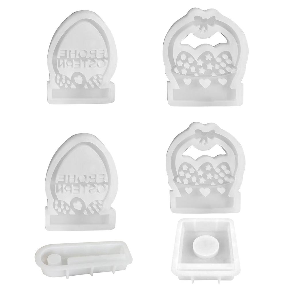 Flower Basket Candle Holder Silicone Molds DIY Candlesticks Resin Moulds Concrete Casting Moulds Easter Decorations