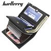 Baellerry Men's Short Accordion Wallet - Fashionable, Casual, Large Capacity with Zipper and Card Holder.