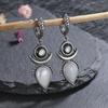 Natural Shell Stone Drop Earrings for Women White Black S Silver Hoop Earring Party Gift Fine  Wholesale