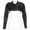 Women Black Crop Jacket Genuine Lambskin Leather Handmade Stylish Biker Motorcycle