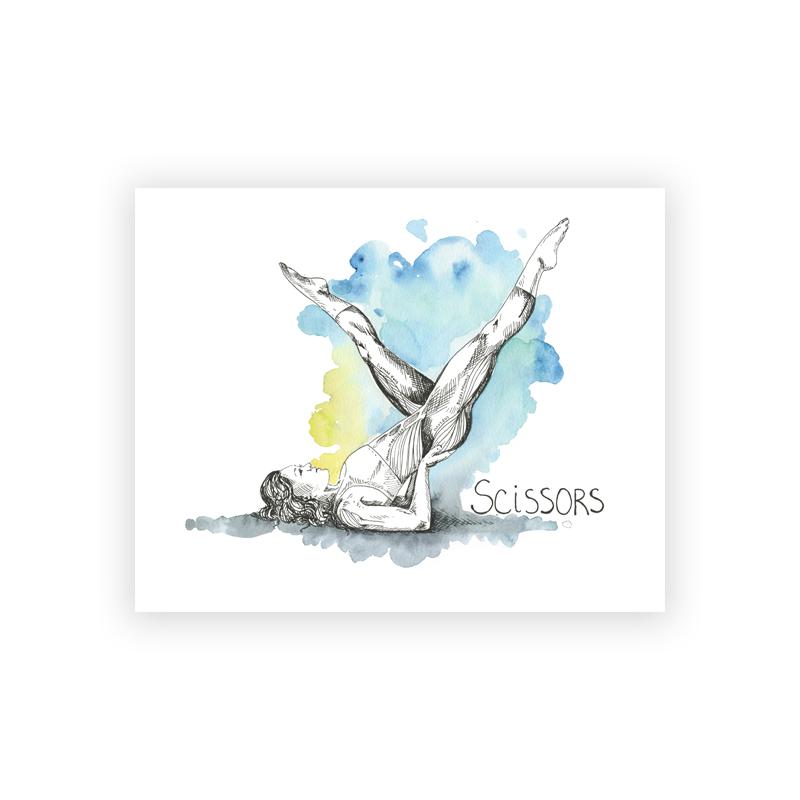 Pilates Yoga Workout Chart Art Prints Watercolor Posters Exercise Woman Canvas Painting Fitness Gym Wall Pictures Decor