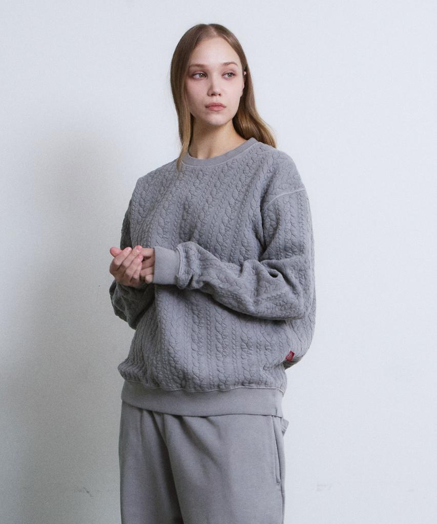 ADERNM Granma Cable Sweatshirts (Gray)