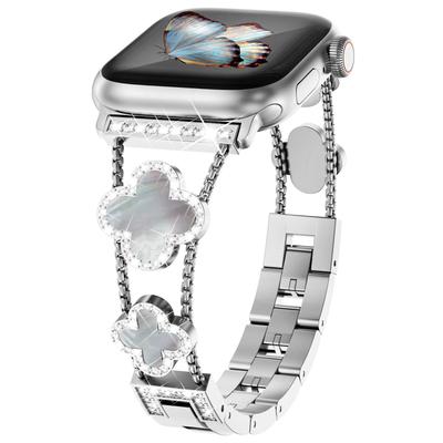 Banda de Diamantes Bling para Correas de Apple Watch 40mm 42mm 41mm 38mm 46mm 44mm 45mm 49mm Pulsera de Metal iWatch Ultra 2 serie 10 8 9 se