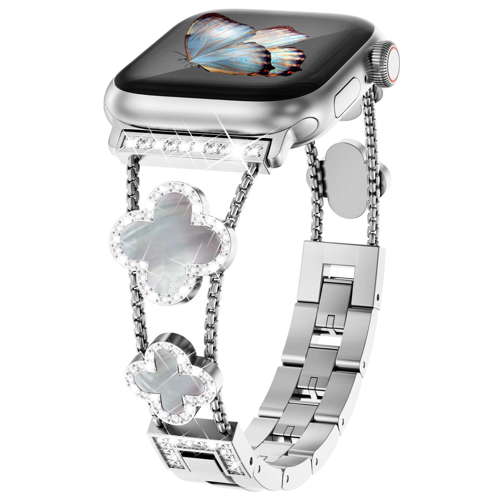 

Блестящий бриллиантовый ремешок для Apple Watch 40 мм 42 мм 41 мм 38 мм 46 мм 44 мм 45 мм 49 мм Металлический браслет iWatch Ultra 2 серия 10 8 9 se S10 42-38 40 41mm серебряный