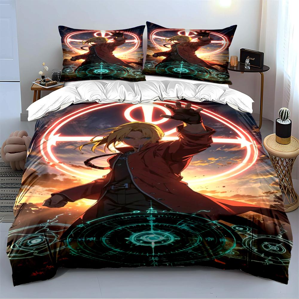 Anime Alchemist Bedding Set Bedding Set (1 Duvet Cover, 2 Pillowcases, Duvet Not Included)
