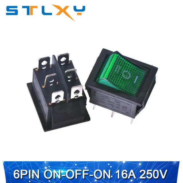 1PCS Electrical equipment with 3-digit 6-speed light switch KCD4 rocker switch power switch ON-OF-ON 30A 250VAC/16A/20A 125VA