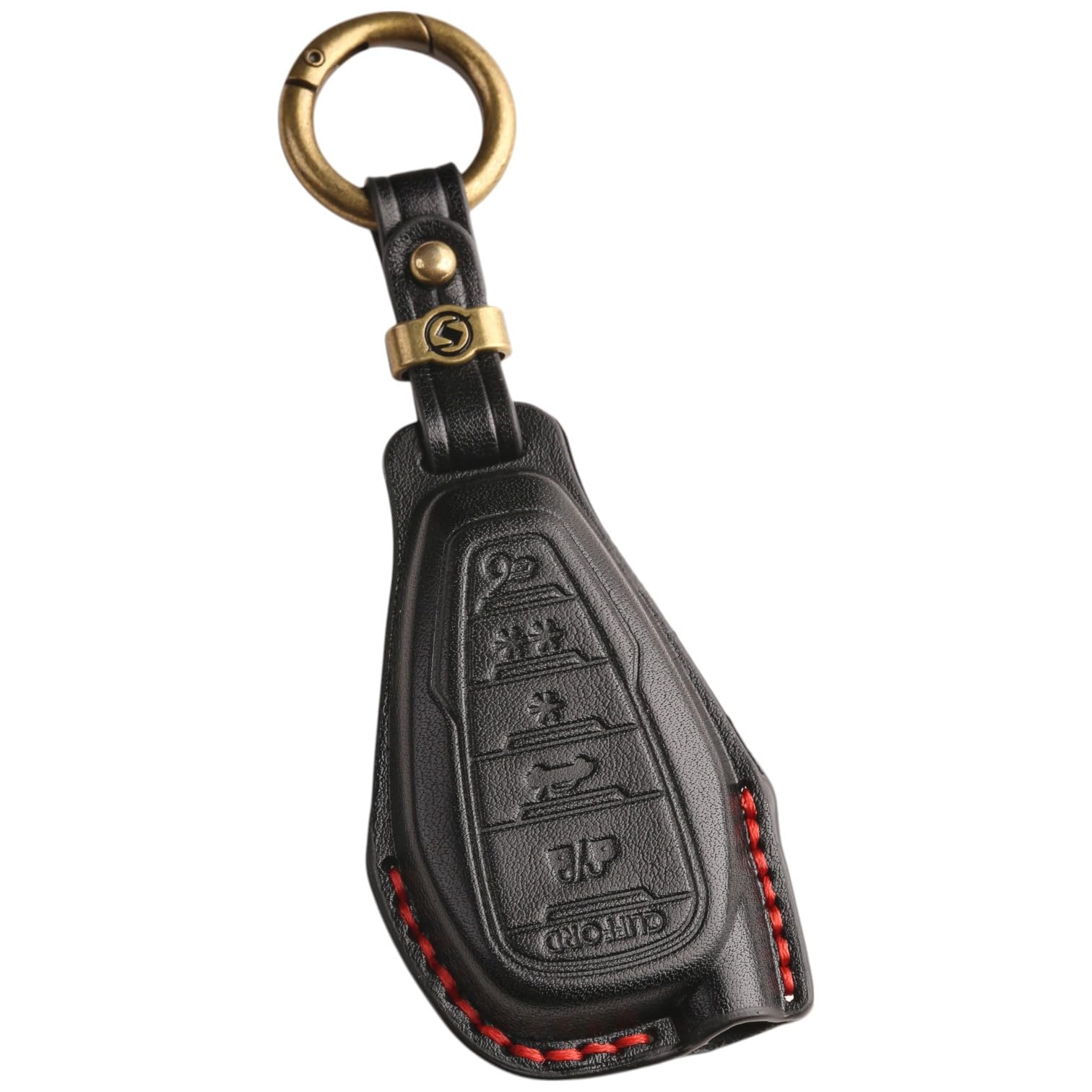 

smasol Clifford G6 Security Remote Genuine Leather Key Genuine Leather Key Case Control, Cover, (Type C/Black)