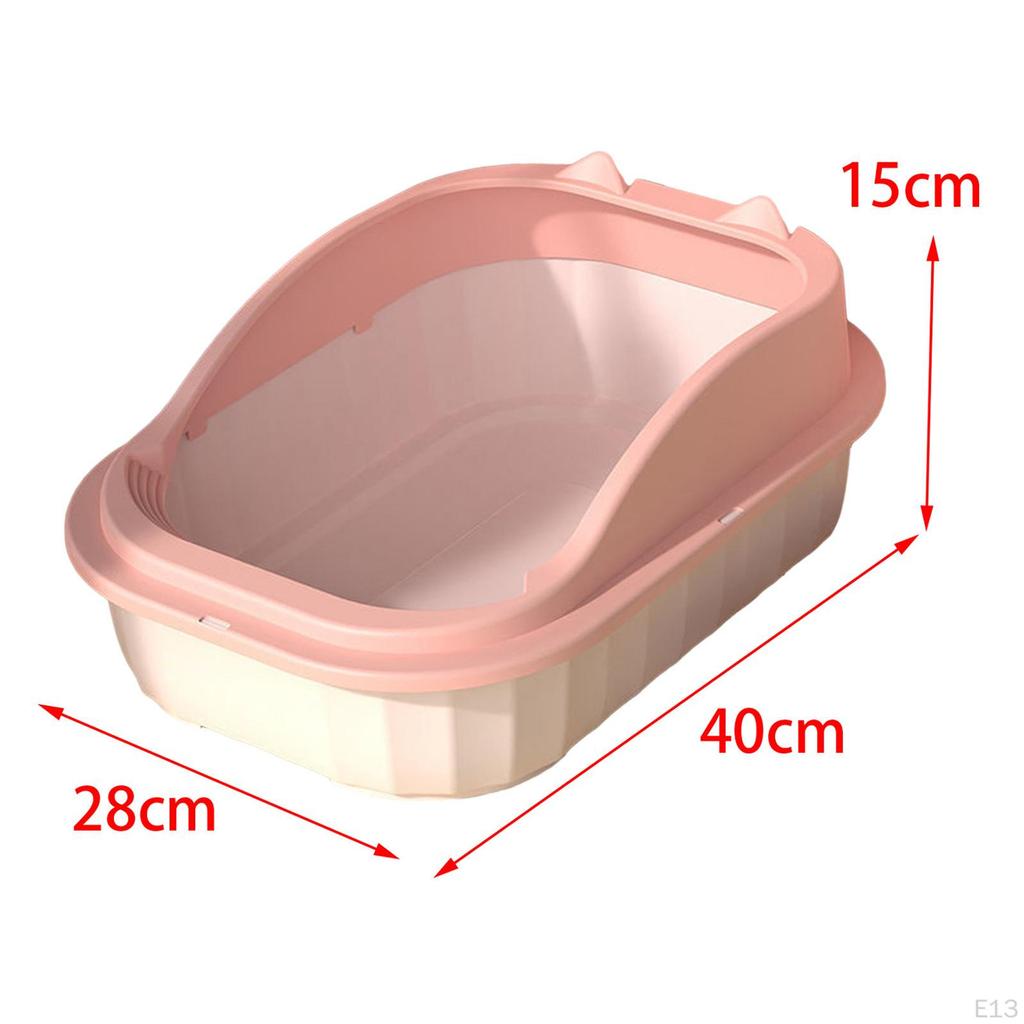 Cat Litter Box Open Top Pet Tray Easy to Clean Anti Splashing Pan Potty Toilet Bedpan