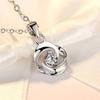 1pc Synthetic Zircon Rotating Necklace, Simple Style Creative Pendant, Cloverleaf Multi-functional Necklace