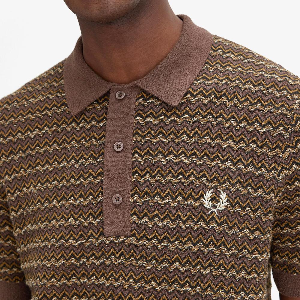 FRED PERRY [Sharp] Boucle Jacquard Knit Shirt (U53) Afpm2438549-U53