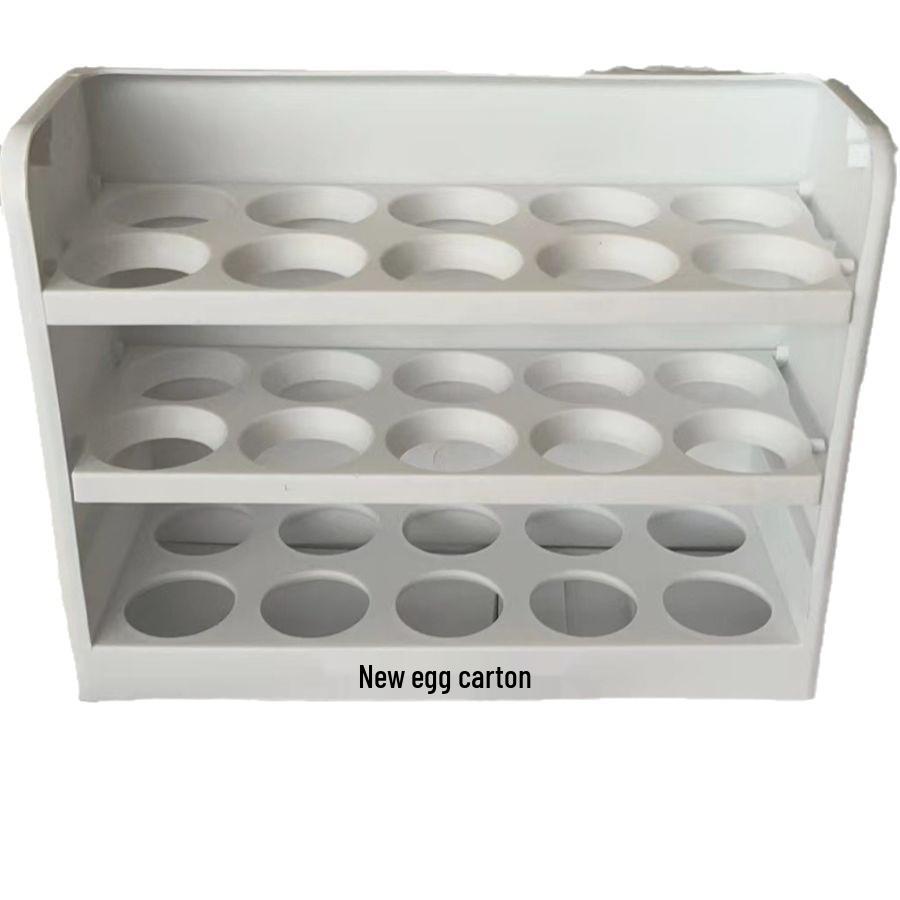 Drehbare Klappdeckel-Eieraufbewahrungsbox für den Kühlschrank - Dreischichtig, Großes Fassungsvermögen, Sturzsicheres Design