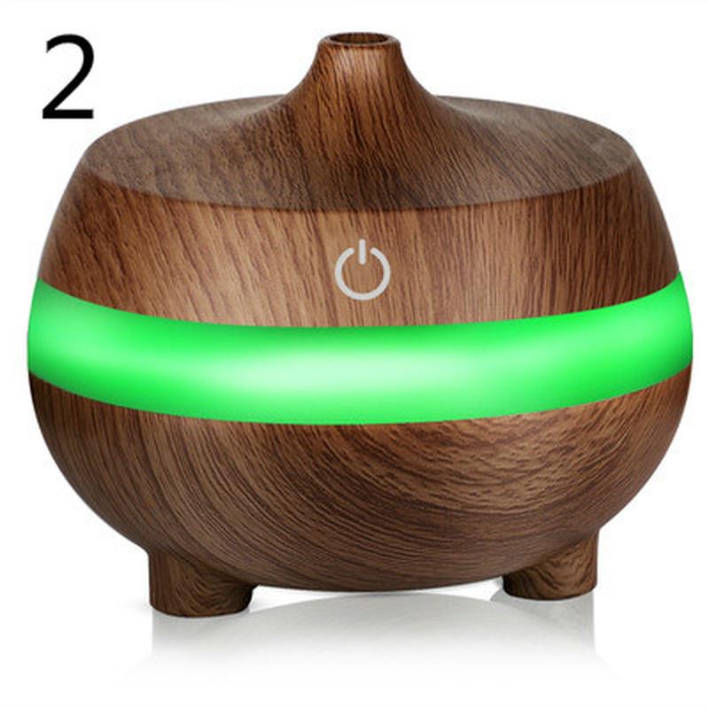 USB 300ml Car Aroma Humidifier Purifier Wood Grain Ultrasonic Air Essential Oil Diffuser