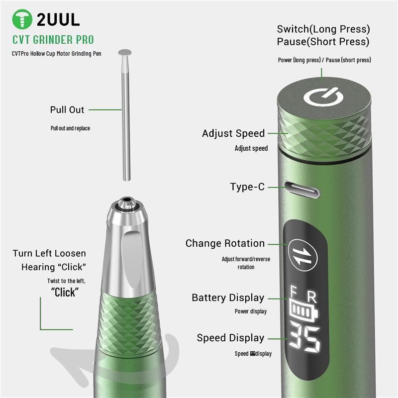 2UUL CVT Pro High-Precision Stepless Speed Grinding Pen for Mobile Phone Repair