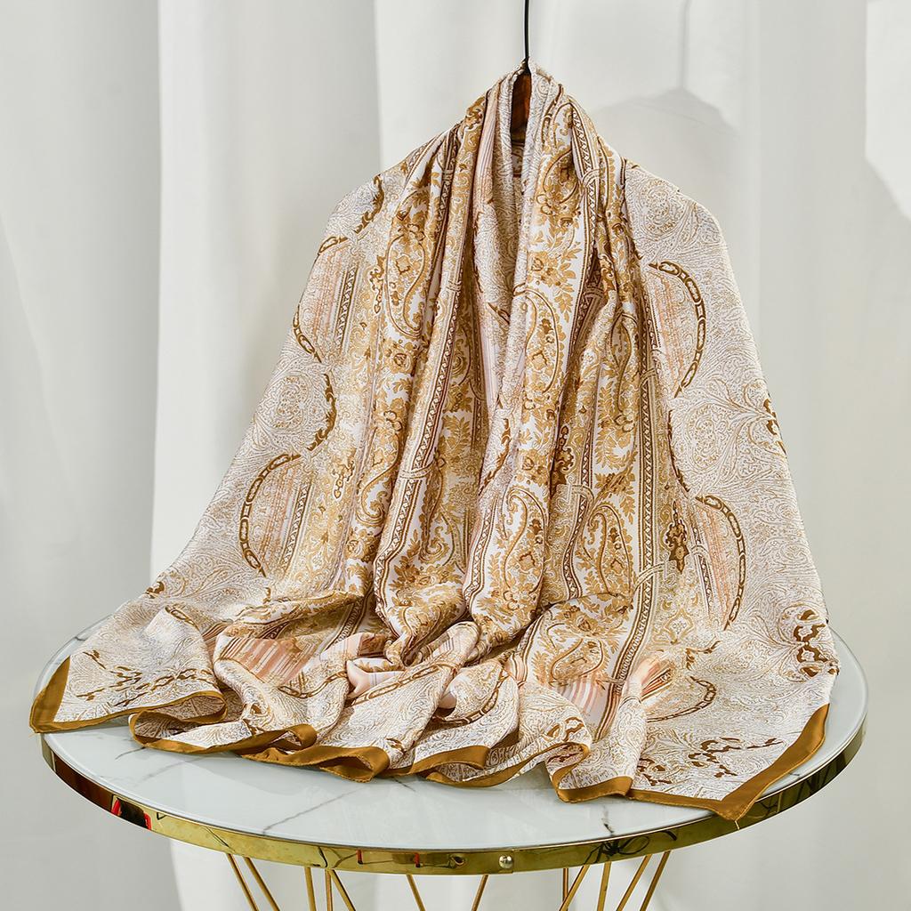 New Oversized Shawl for Women Luxury Paisley Print Sun Protection Wrap Summer Beach Cover Up Muslim Hijab Scarf Fashion Bandana