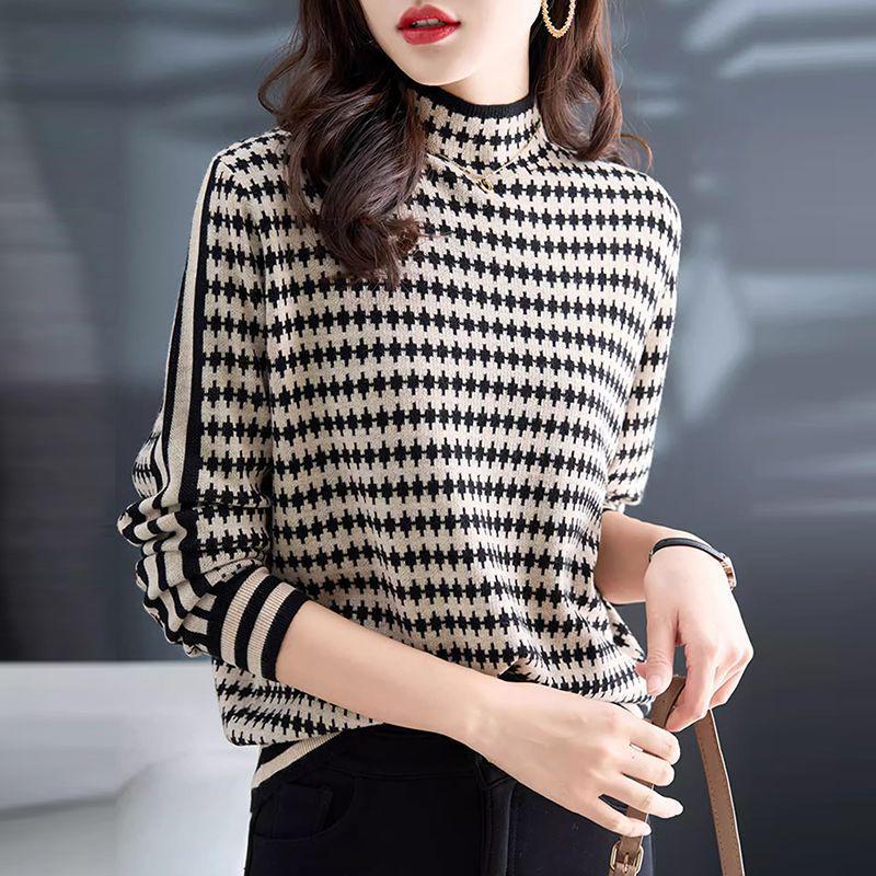 Women's 2024 Autumn/Winter Loose Knit Turtleneck Sweater - Small Size